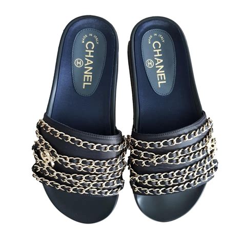 chanel nylon chain slides|sandals in chanel.